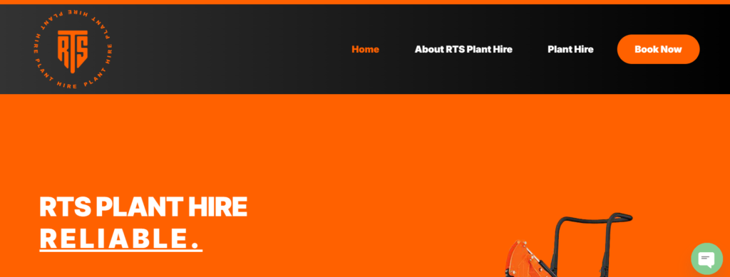 RTS Plant Hire Webpage - Homepage designed by The Marvellous Marketing Co Limited