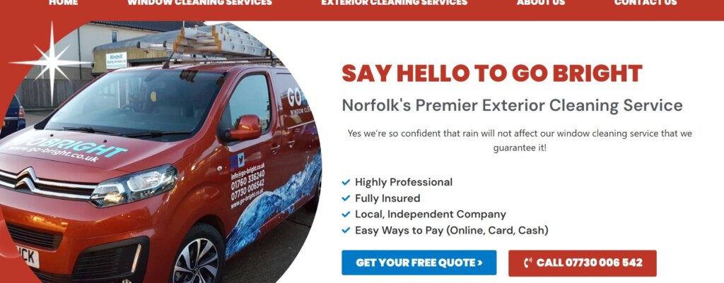 Hello to Go Bright section on their website - Website made by The Marvellous Marketing Co Limited